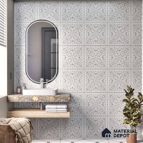 Moroccans Wall & Floor Tile TL 07247 Eternal Bloom 1 ft x 1 ft Ceramic Matte Finish - 9 mm | 2 mm Spacer is Mandatory | Suitable For Bathroom, Kitchen, Dining Area | Please Expect a Slight Variation of Pattern